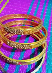 Set of Gold Bangle Bracelets