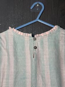 Pink Emobrordery Checked Kurta