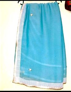 🎉OFFER🔥 Pearl saree with stitched Blouse ✅