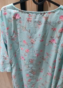 Light Green Floral Embroidered Top - Xxl