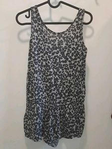 H&M Grey Leopard print Playsuit