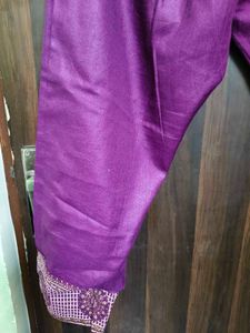 New Modern Purple Embroidered Kurta Set
