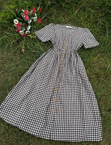 Gingham Button-Down Dress