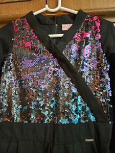 Black and Blue Sequins Jumpsuit
