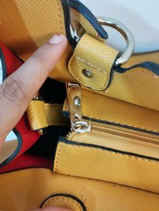 Mustard Yellow Tote Bag with Charm