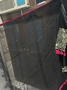 black suit with mirror work
