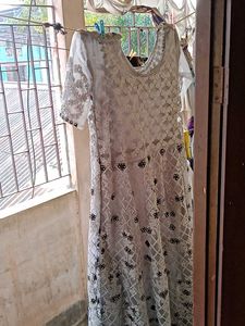 Net Work Heavy Gown With Dupatta
