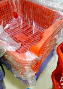 Red Plastic Storage Baskets