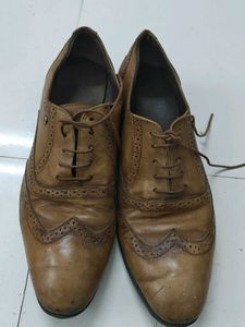 BlackBerry Brown Leather Wingtip Oxford Shoes