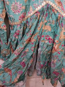 Teal Floral Print Top &amp; Pant Set