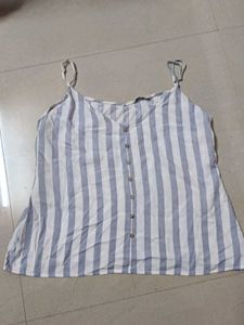 Striped Button Cami Top