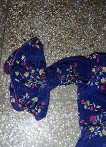 Royal Blue Silk Plazzo Suit
