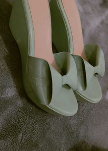 Cute Bow Wedge Sandals soal inches 3.5