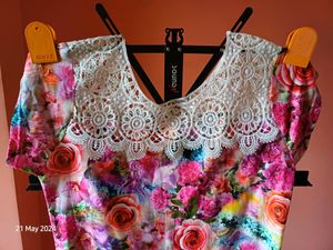 Blue Heart Floral Printed Top.
