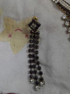 V Shaped -antique Necklace With Earings
