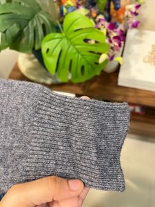 Gray Cardigan with &#39;M&#39; Patch