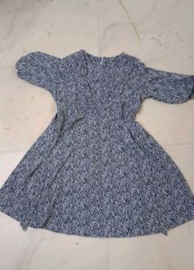 Beautiful blue with white stripes dress