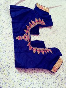 Elegant Blue silk saree with blouse