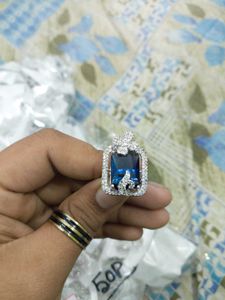 Cz Blue Gemstone Ring