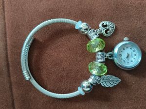 Green Crystal Watch Bracelet