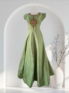 Elegant Olive Green Gown