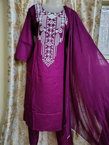 Elegant Purple Kurta Set New 42 Size