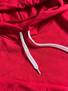 Red Cropped Hoodie