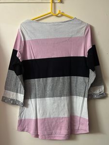 Striped 3/4 Sleeve Top