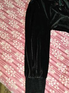 Black Velvet Button-Down Bodycon Dress