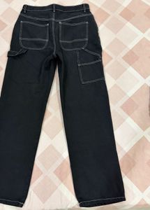 Black Denim Carpenter Pants