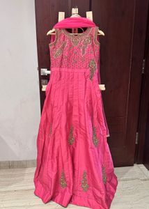 Brand New Hand Embroidered  Peach Gown