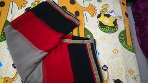 Elegant Pink &amp; Black Saree 2 Combo