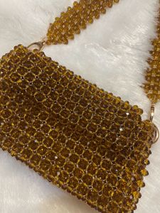Handmade Brown Beaded Bag
