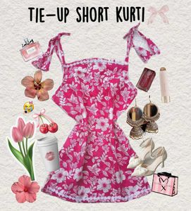 Floral Tie Up Short Kurti🌸