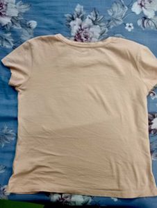 Casual Nude Colored, Women Cotton T-shirt - Zudi