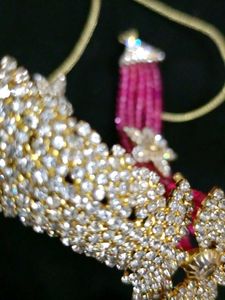 Only Cash Elegant Ruby &amp; Diamond Necklace Set