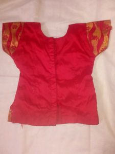 Girls Red &amp; Gold Ethnic Dress
