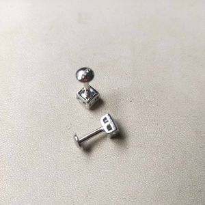 925 Sterling Silver Sparkle Square Studs Earrings.