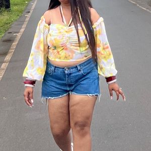Floral Off-Shoulder Top & Shorts