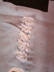 Light Blue Women Distressed Joggers With Print