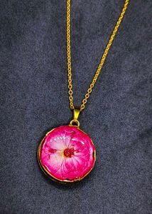 Red Flower Gold Pendant Set Of Two