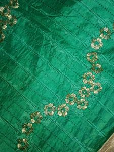 Green &amp; Gold Embroidered Dress