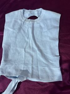 Blue Back Less Top