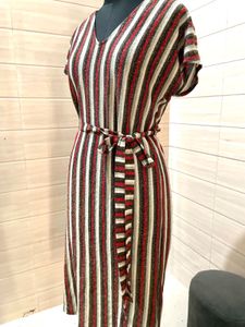 Zara  Striped Midi Dress