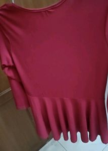 Burgundy Twist Front Top - Size M
