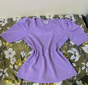 Lilac Puff Sleeve Top