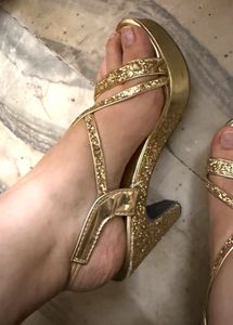 Gold Glittery Flats