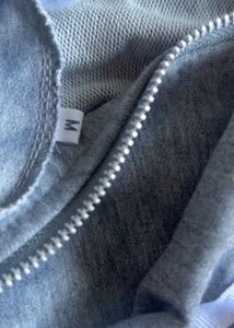 Gray Zip-Up Jacket with Sleeve Detail