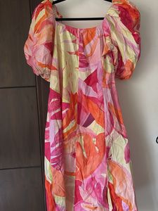 H&amp;M Floral Print Puff Sleeve Mini Dress