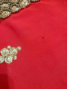 Red tamato color party wear kurta.